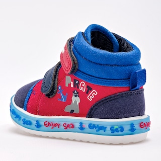 Foto 2 | Bubble Gummers Tenis Para Bebé Niño Marino Rojo Azul, Con Luces Cod.131893