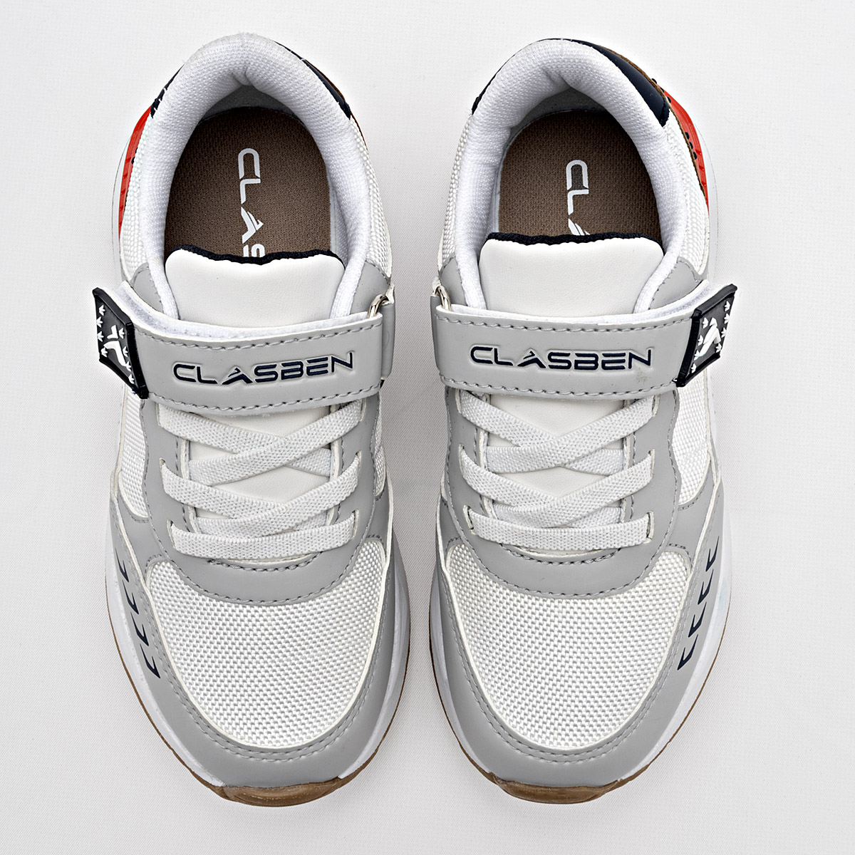 Foto 2 | Clasben Tenis Urbano Para Niño Blanco Gris Camel Cod.131988