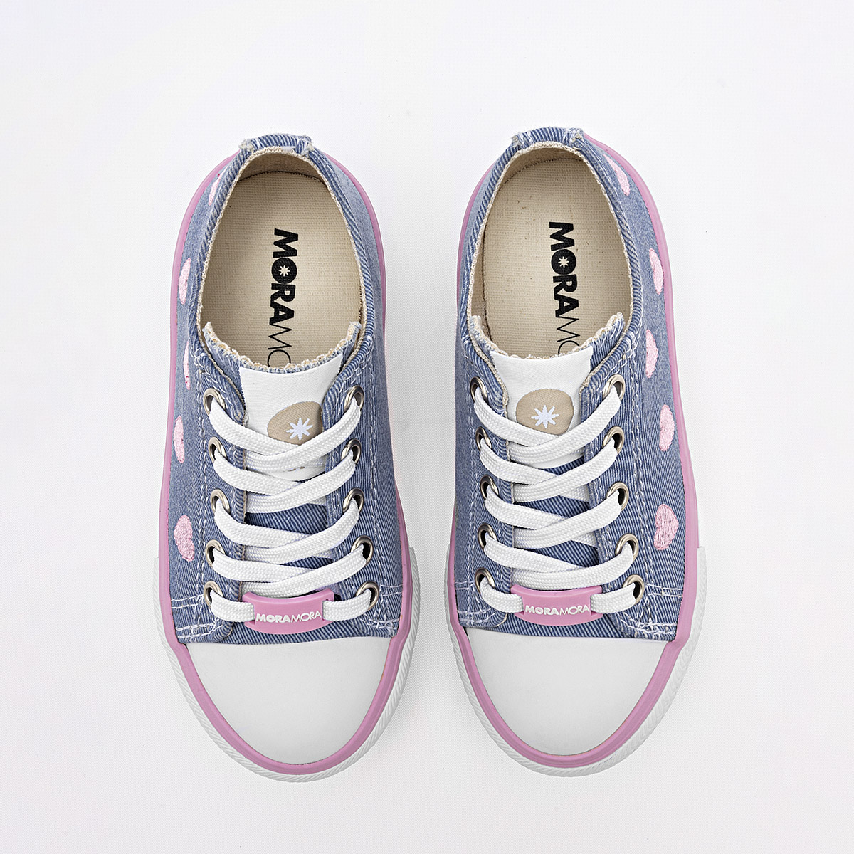 Foto 2 | Moramora Tenis Urbano Para Niña Azul Rosa Cod.132584