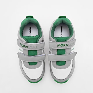 Foto 2 | Moramora Tenis Urbano Para Niño Gris Blanco Verde, Con Luces Cod.132532