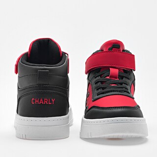 Foto 2 | Charly Tenis Urbano Para Niño Rojo Negro, Agujeta Elastica Cod.131620