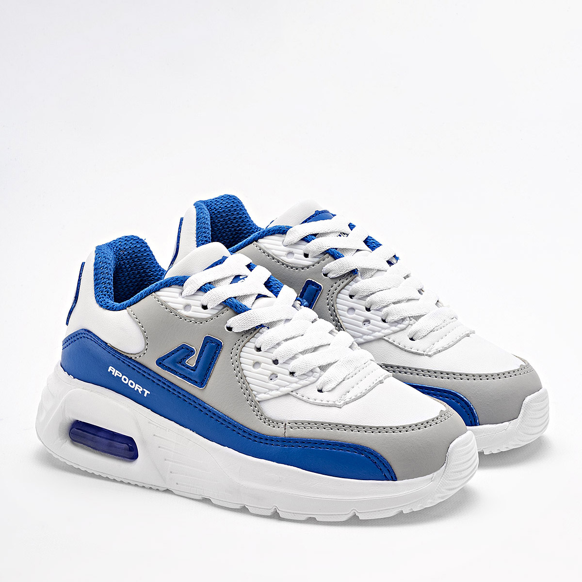 Foto 1 | Apoort Tenis Urbano Para Niño Blanco Gris Azul Cod.131796