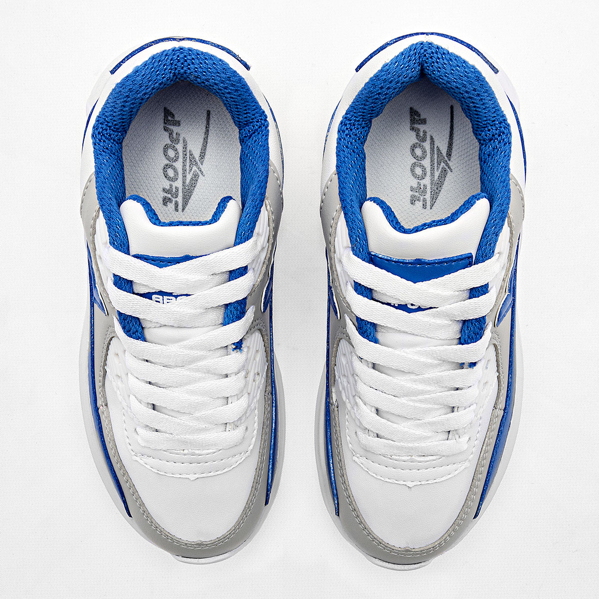 Foto 2 | Apoort Tenis Urbano Para Niño Blanco Gris Azul Cod.131796