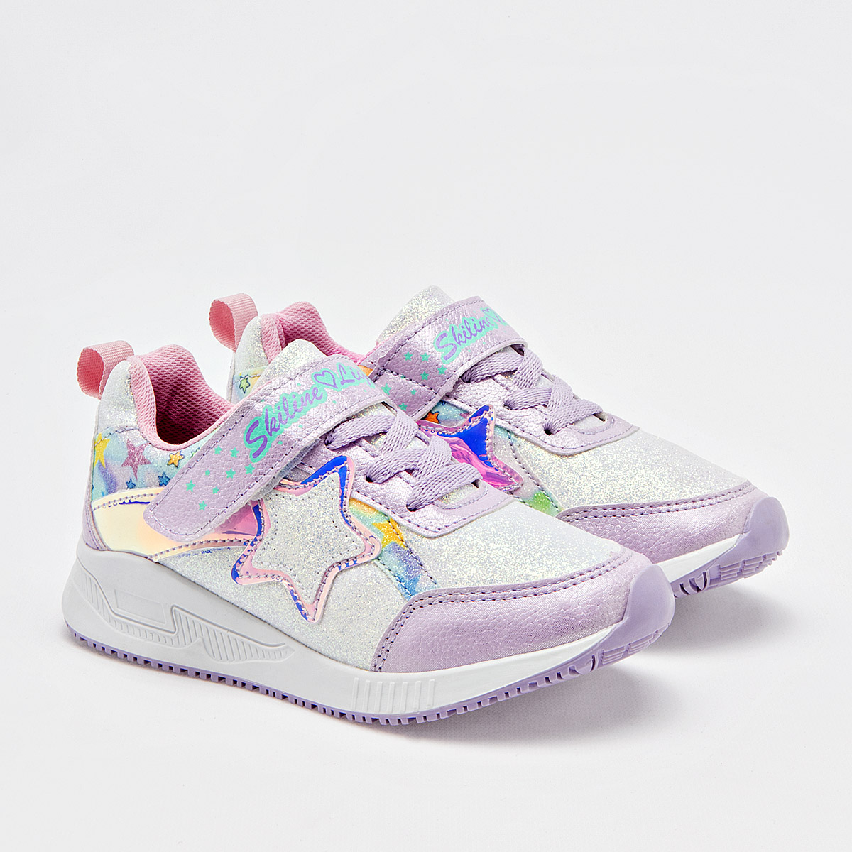 Foto 2 pulgar | Skyline Tenis Urbano Para Niña Blanco Lila Multicolor Cod.132791