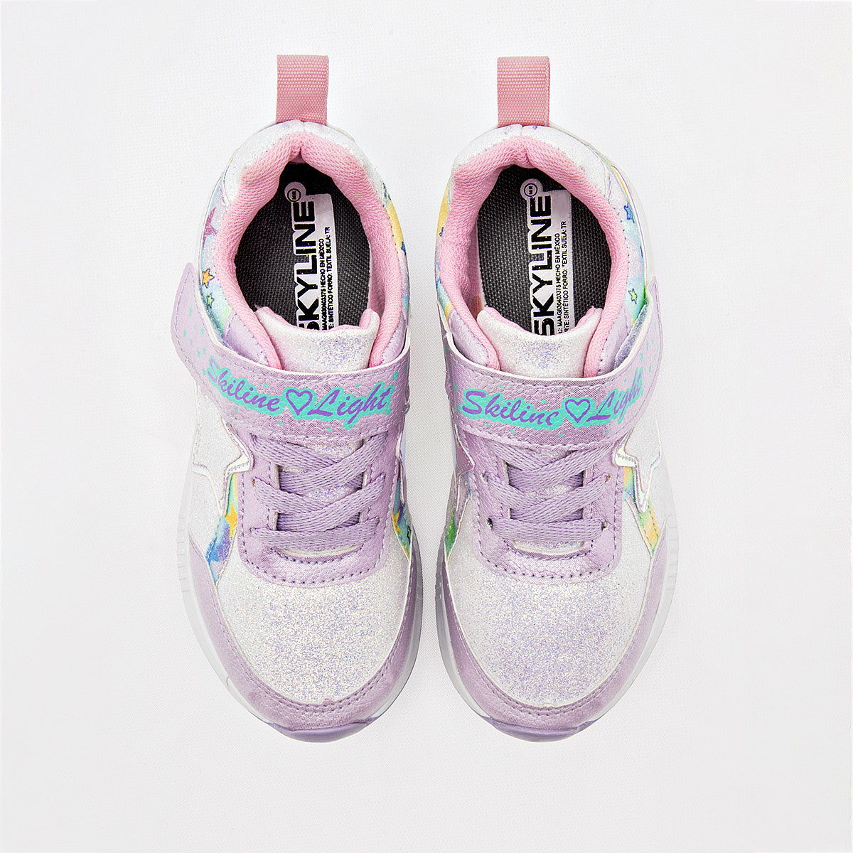Foto 2 | Skyline Tenis Urbano Para Niña Blanco Lila Multicolor Cod.132791