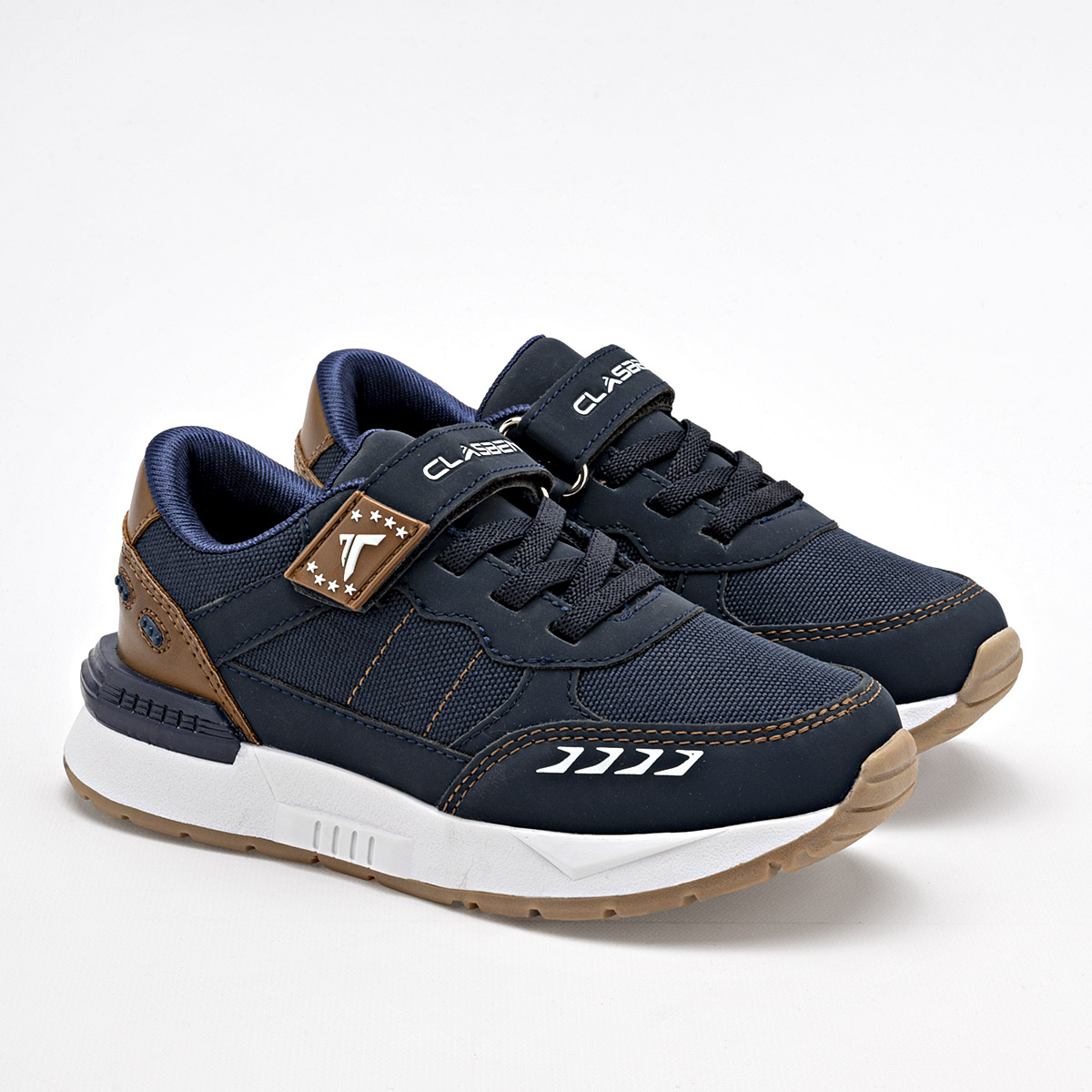 Foto 1 | Clasben Tenis Urbano Para Niño Marino Camel Cod.131989