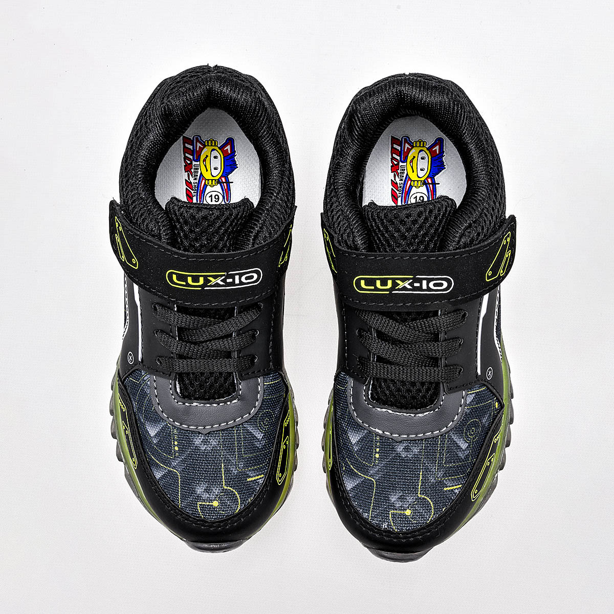 Foto 3 pulgar | Lux-10 Tenis Urbano Para Niño Negro Gris Multicolor, Con Luces Cod.132428
