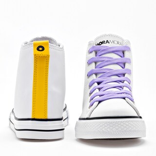 Foto 2 | Moramora Tenis Urbano Para Niña Blanco Amarillo Cod.132531