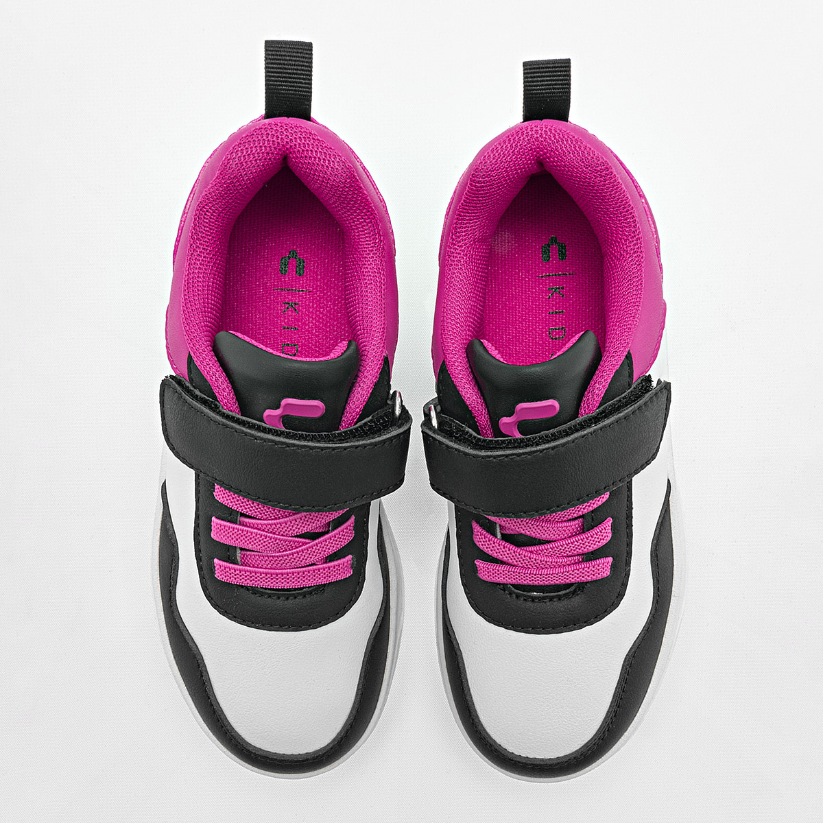Foto 2 | Charly Tenis Urbano Para Niña Blanco Negro Fucsia, Agujeta Elastica Cod.131607
