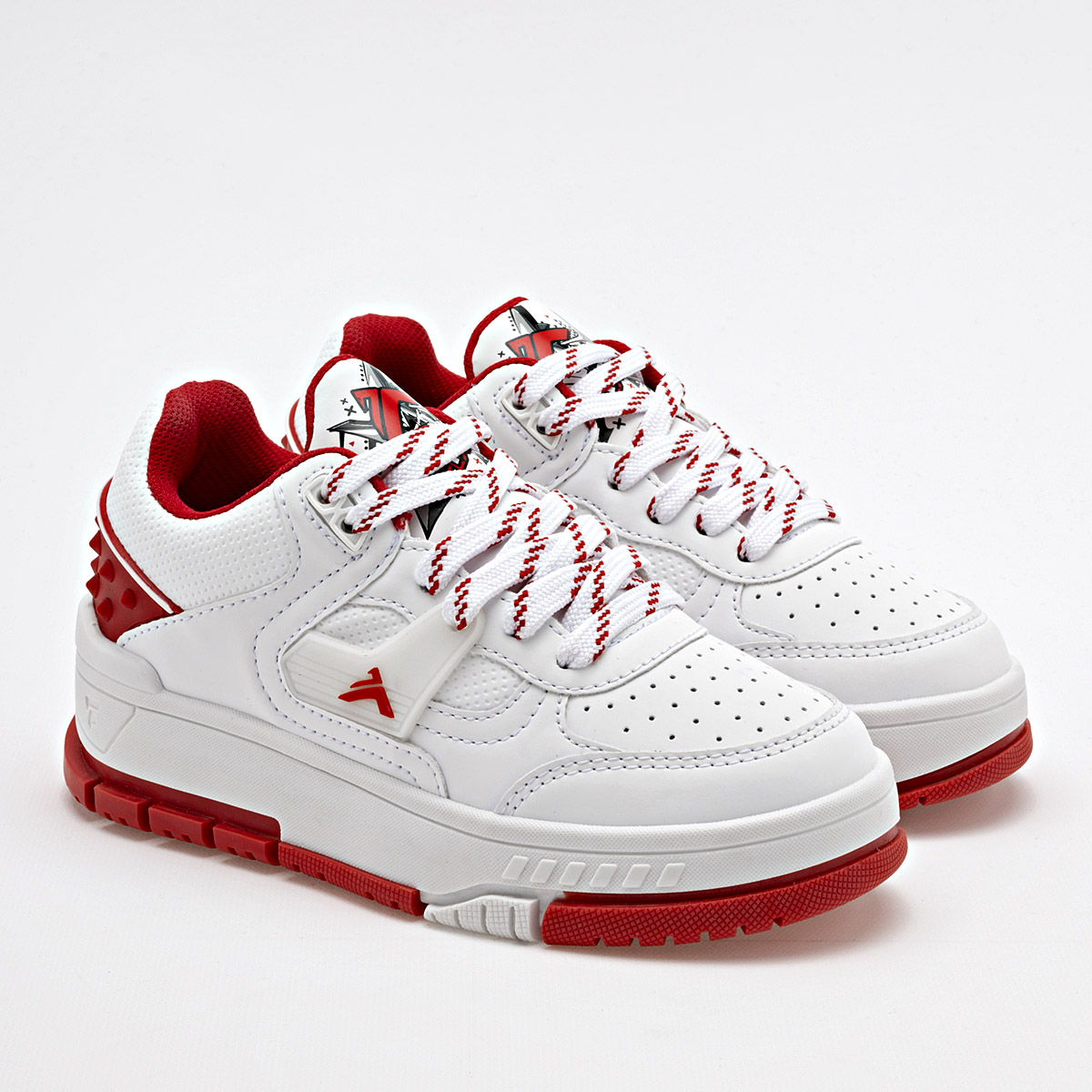 Foto 1 | Clasben Tenis Urbano Para Niño Blanco Rojo Cod.131987