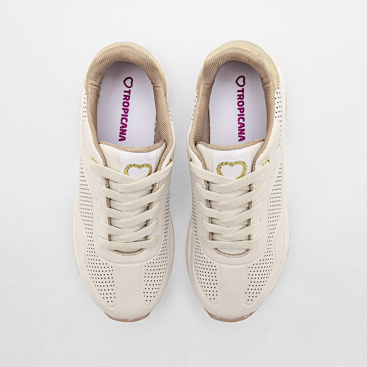 Foto 2 | Tropicana Tenis Urbano Para Niña Beige Dorado Cod.132905