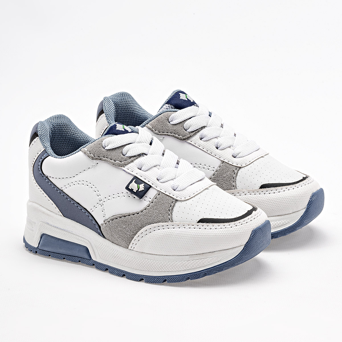 Foto 1 | Ferrioni Tenis Urbano Para Niño Blanco Azul Gris Cod.133343