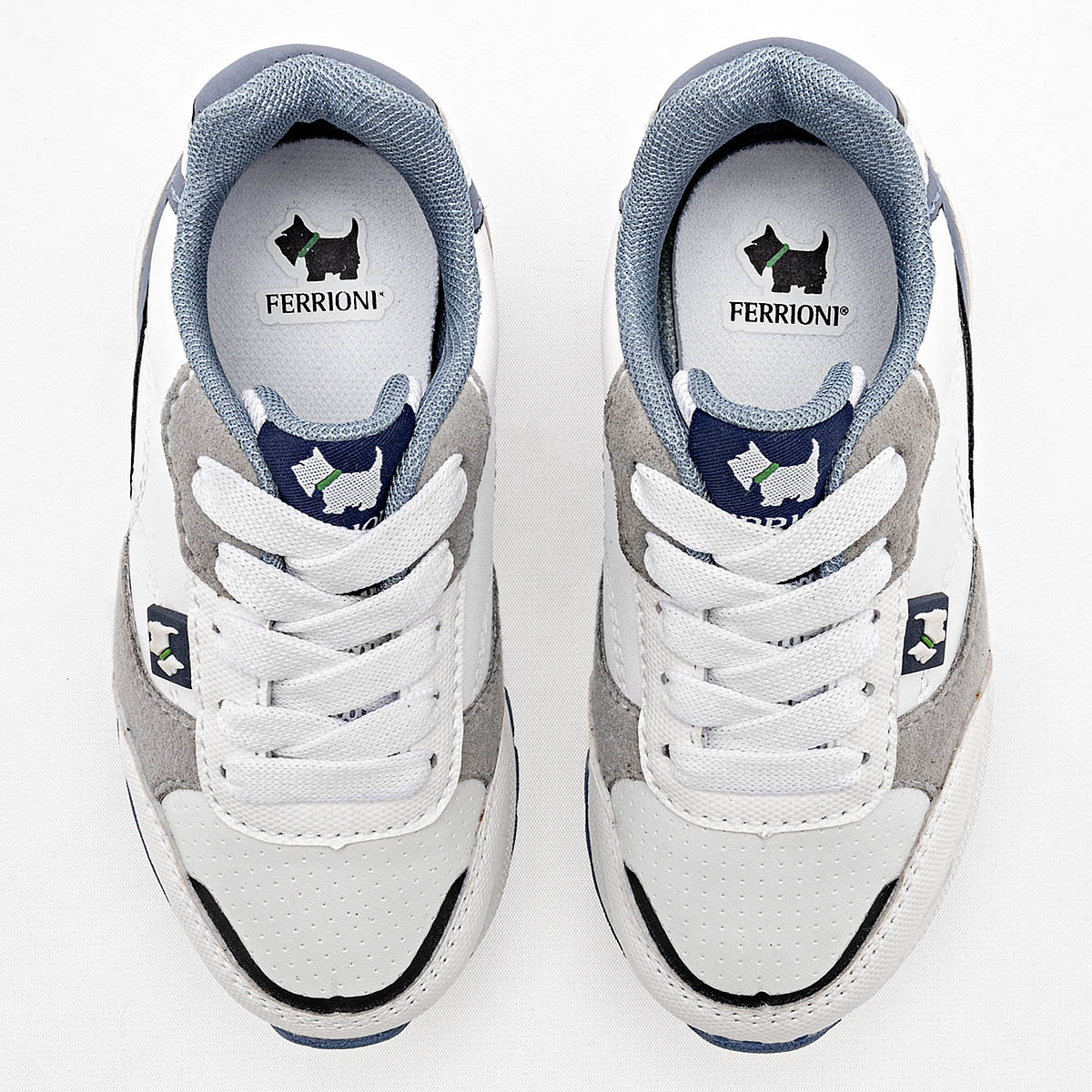 Foto 2 | Ferrioni Tenis Urbano Para Niño Blanco Azul Gris Cod.133343