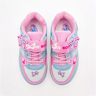 Foto 2 | Space Boys Tenis Urbano Para Niña Azul Rosa Blanco, Con Luces, Agujeta Elastica Cod.133451