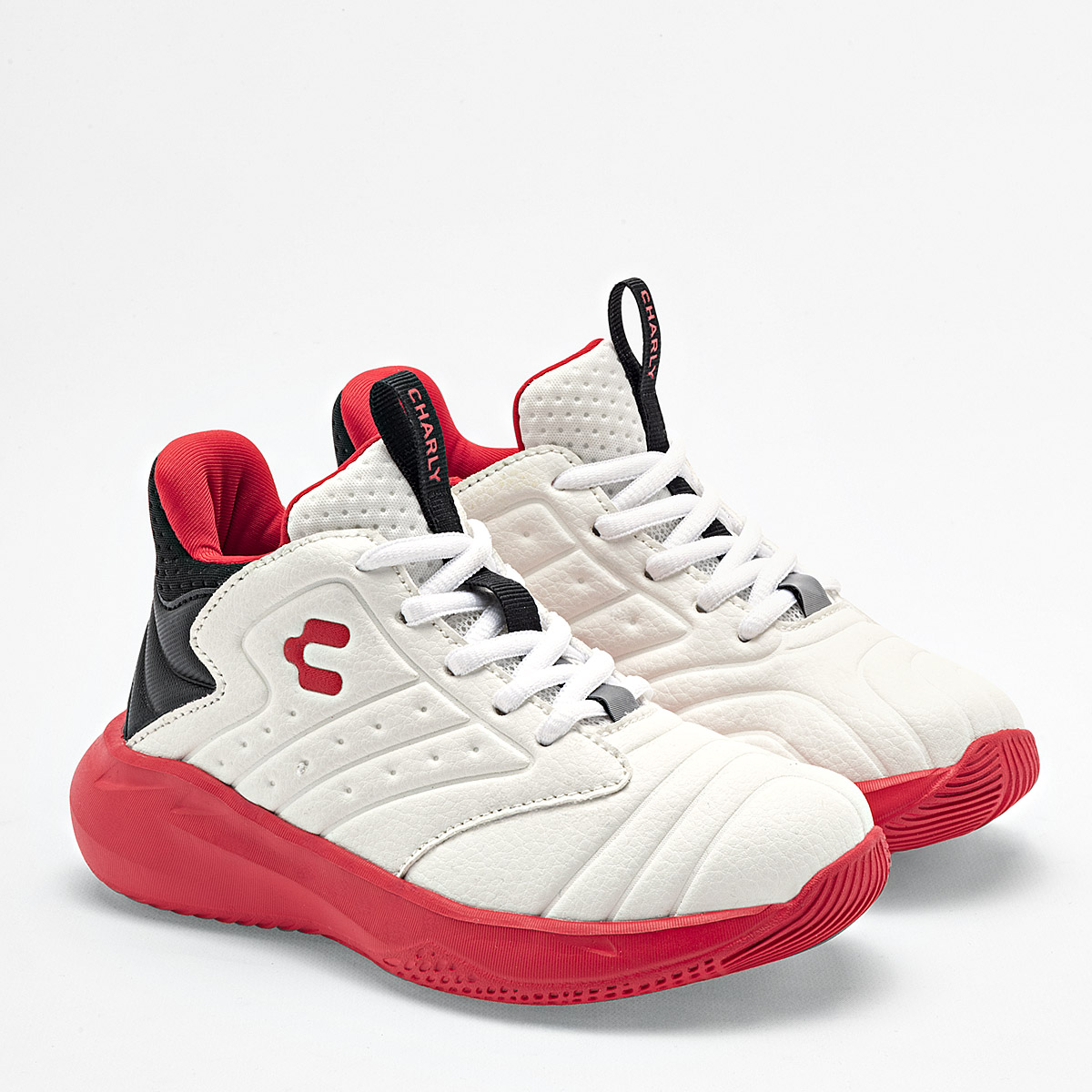 Charly Tenis Deportivo Para Niño Blanco Negro, Basquetball Cod.131616