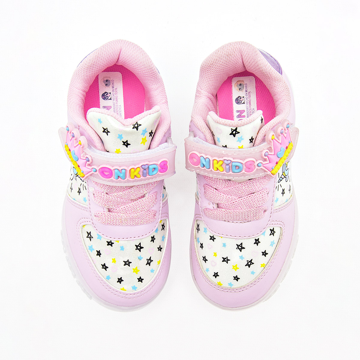 Foto 2 | On Kids Tenis Urbano Para Niña Rosa Blanco, Con Luces Cod.132690