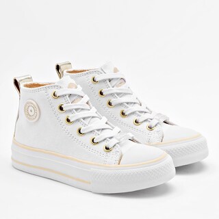 Foto 1 | Moramora Tenis Urbano Para Niña Blanco Dorado Cod.132591