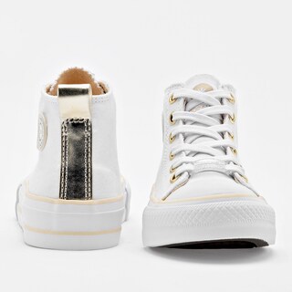 Foto 2 | Moramora Tenis Urbano Para Niña Blanco Dorado Cod.132591