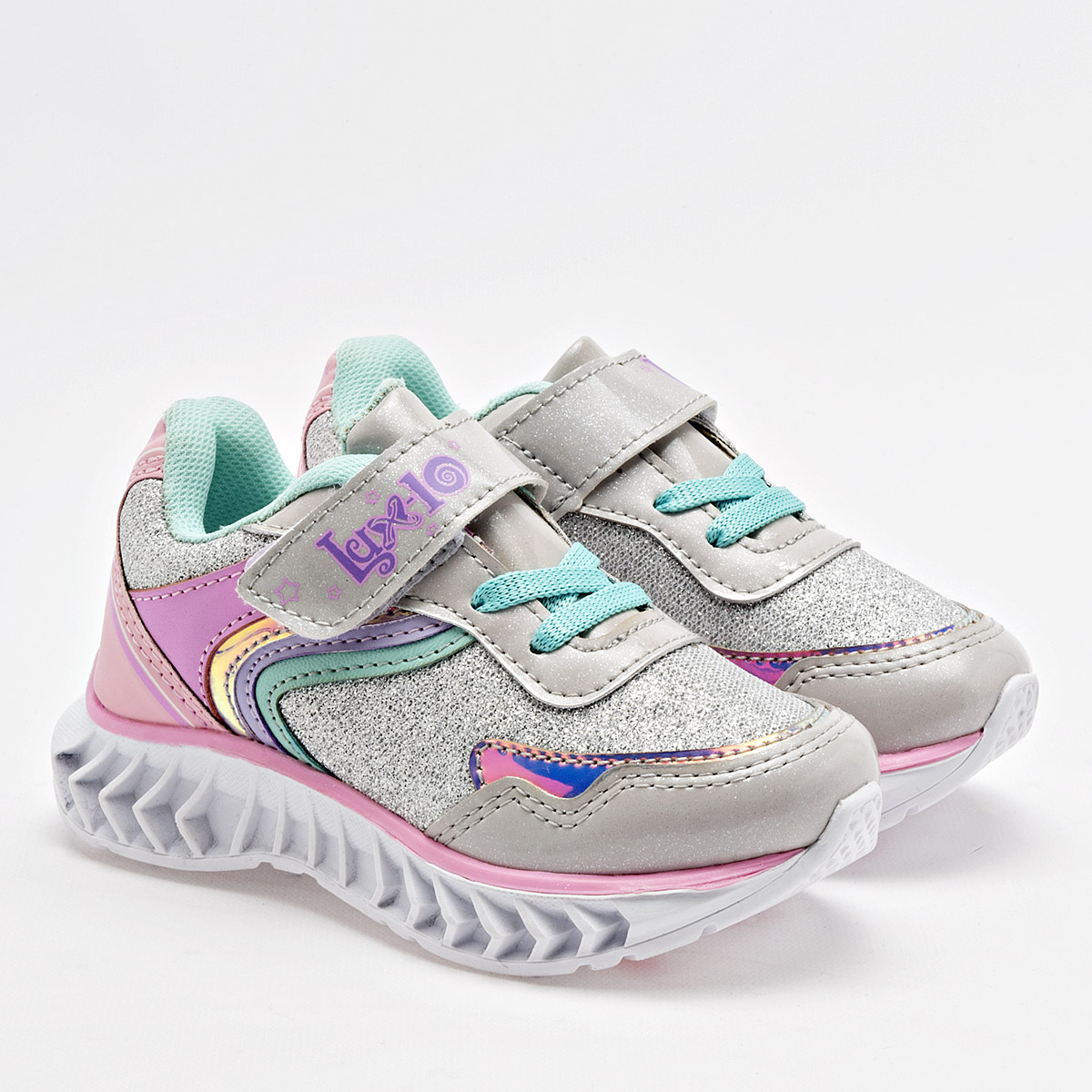 Lux-10 Tenis Urbano Para Niña Plata Multicolor Cod.132427