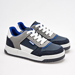 Foto 1 | Yuyin Tenis Urbano Para Niño Marino Gris Blanco Cod.132960