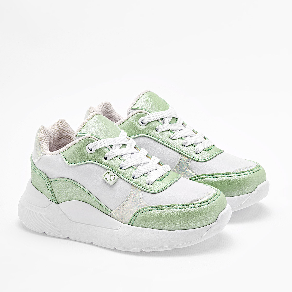 Foto 2 pulgar | Ferrioni Tenis Urbano Para Niña Blanco Verde Cod.132127