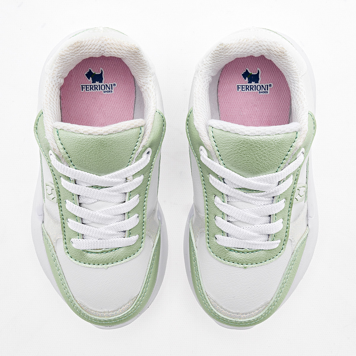 Foto 2 | Ferrioni Tenis Urbano Para Niña Blanco Verde Cod.132127