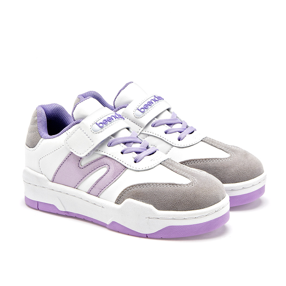Foto 1 | Been Class Tenis Urbano Para Niña Blanco Gris Lila Cod.131861
