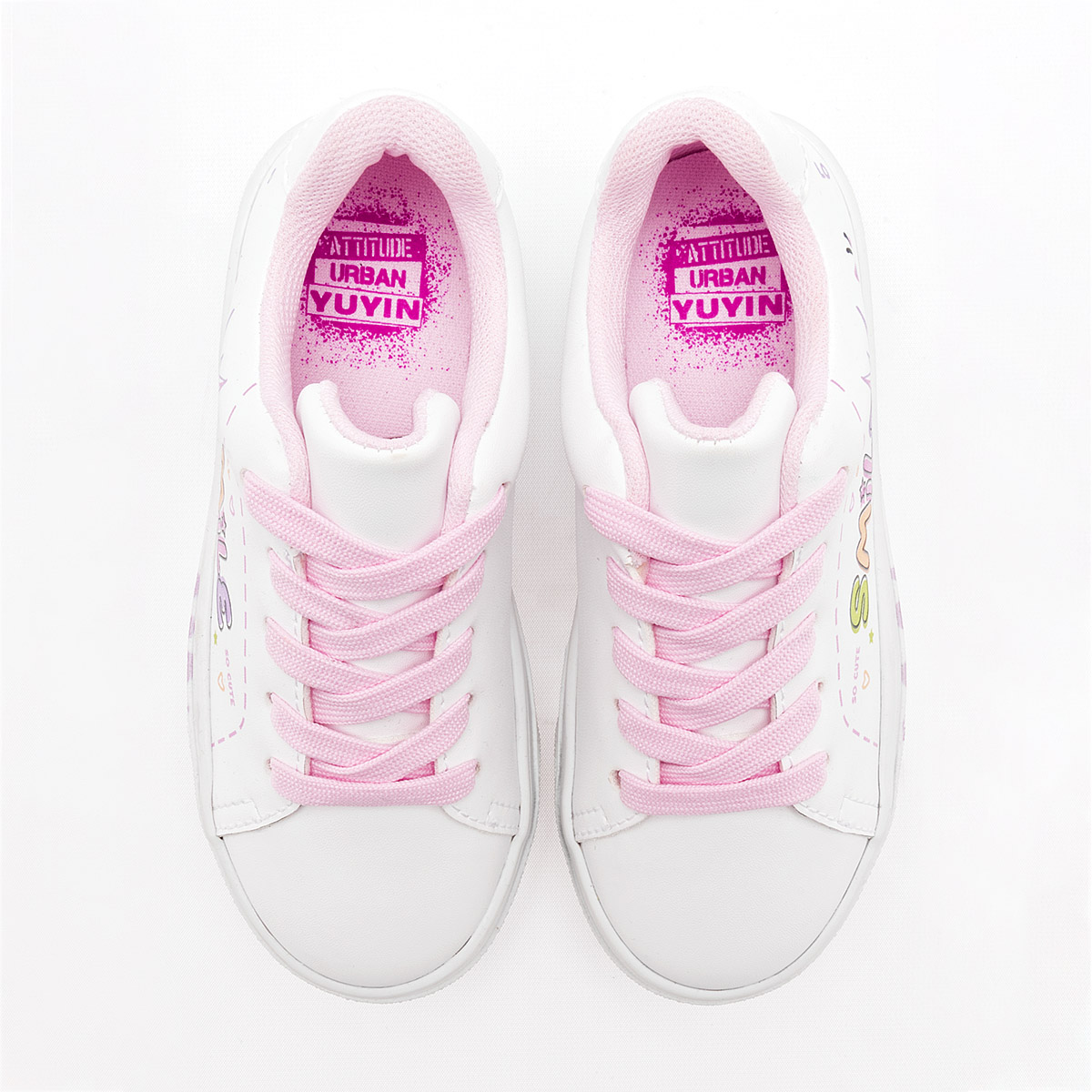 Foto 2 | Yuyin Tenis Urbano Para Niña Blanco Multicolor Cod.132969