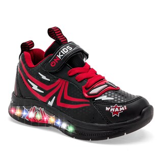 Foto 1 | On Kids Tenis Urbano Para Niño Negro Rojo, Con Luces Cod.132691