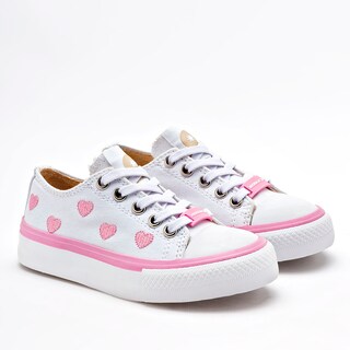 Foto 1 | Moramora Tenis Urbano Para Niña Blanco Rosa Cod.132583