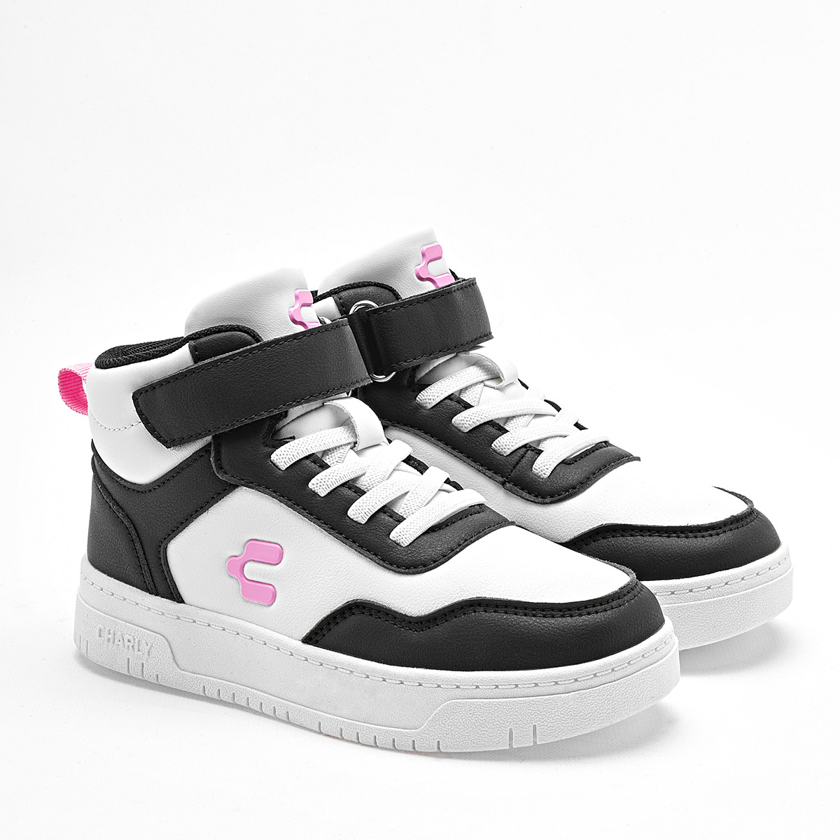 Charly Tenis Urbano Para Niña Blanco Negro, Agujeta Elastica Cod.131621