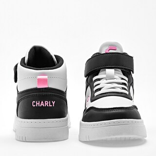 Foto 2 | Charly Tenis Urbano Para Niña Blanco Negro, Agujeta Elastica Cod.131621