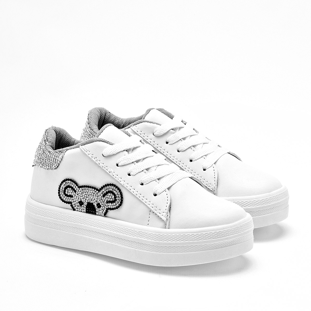 Foto 1 | Nazzcar Tenis Urbano Para Niña Blanco Plata Cod.132649