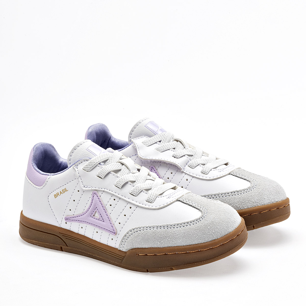 Foto 1 | Pirma Tenis Urbano Para Niña Blanco Lila Gris, Agujeta Elastica Cod.132733