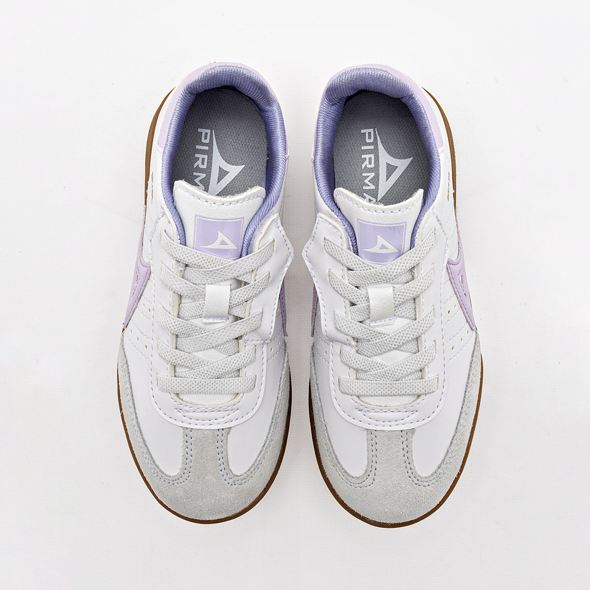 Foto 2 | Pirma Tenis Urbano Para Niña Blanco Lila Gris, Agujeta Elastica Cod.132733
