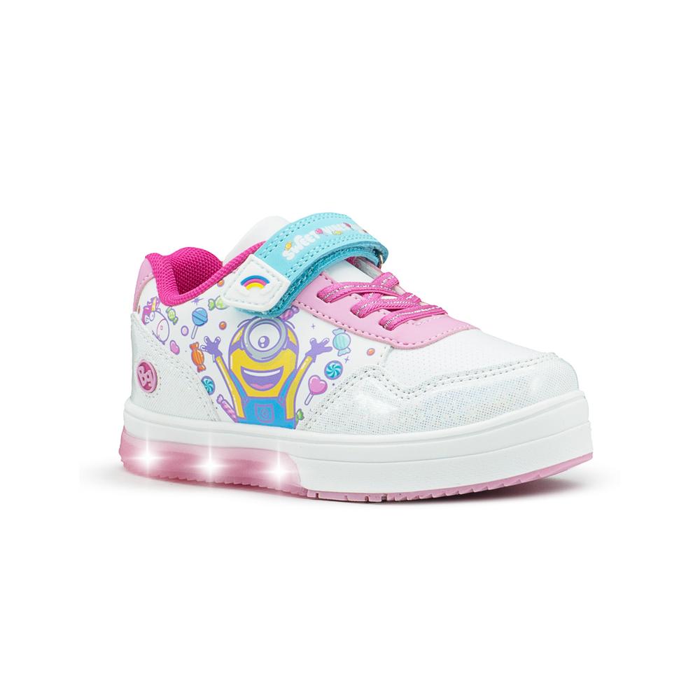 Foto 5 | Tenis Luces Mi Villano Favorito Minions Luces Niña Arcoiris Blanco