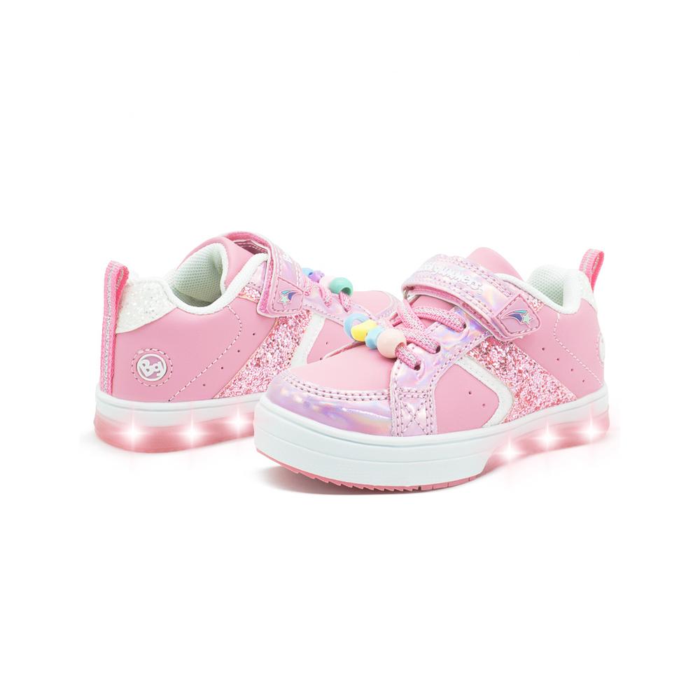 Foto 3 pulgar | Tenis Bubble Gummers Toto Para Niña Con Luces Velcro En Rosa Rosa