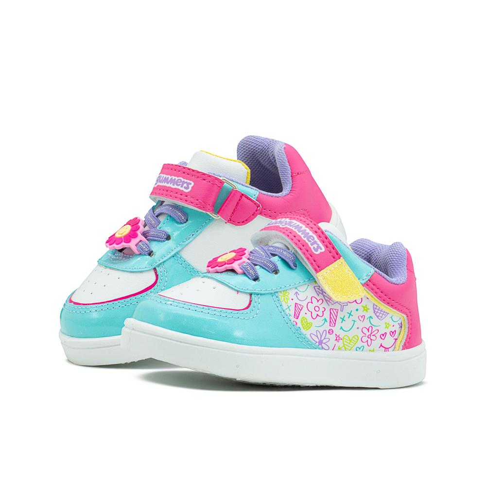 Foto 3 pulgar | Tenis Bubble Gummers Tiny Niña Ajuste Velcro Fiusha/menta Fucsia