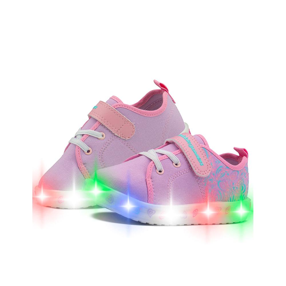 Foto 2 pulgar | Tenis Bubble Gummers Tapiocal Para Niña Luces Led Lila/rosa Lila