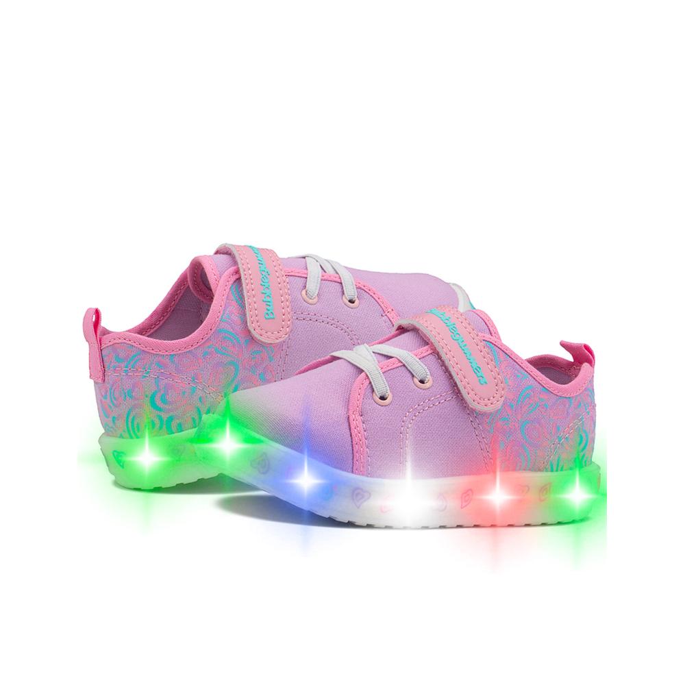 Foto 3 pulgar | Tenis Bubble Gummers Tapiocal Para Niña Luces Led Lila/rosa Lila