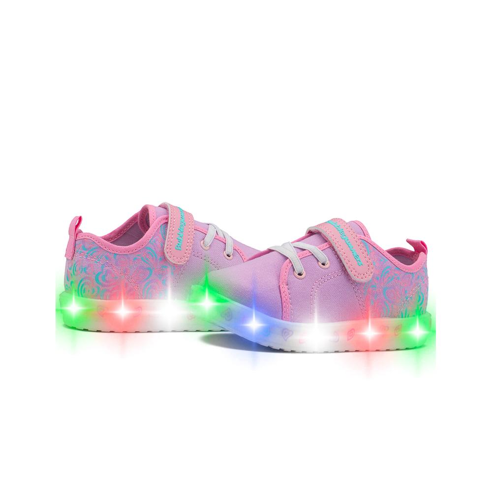 Foto 4 pulgar | Tenis Bubble Gummers Tapiocal Para Niña Luces Led Lila/rosa Lila