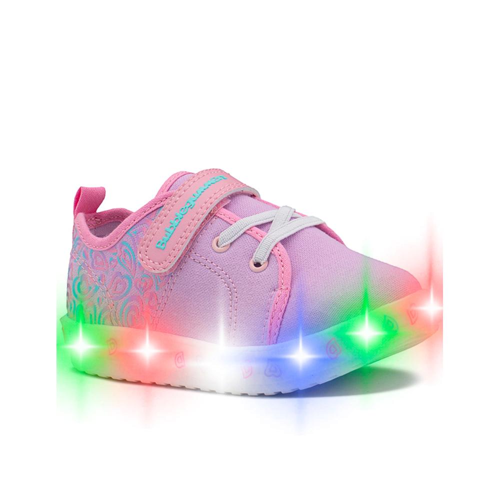 Foto 6 pulgar | Tenis Bubble Gummers Tapiocal Para Niña Luces Led Lila/rosa Lila