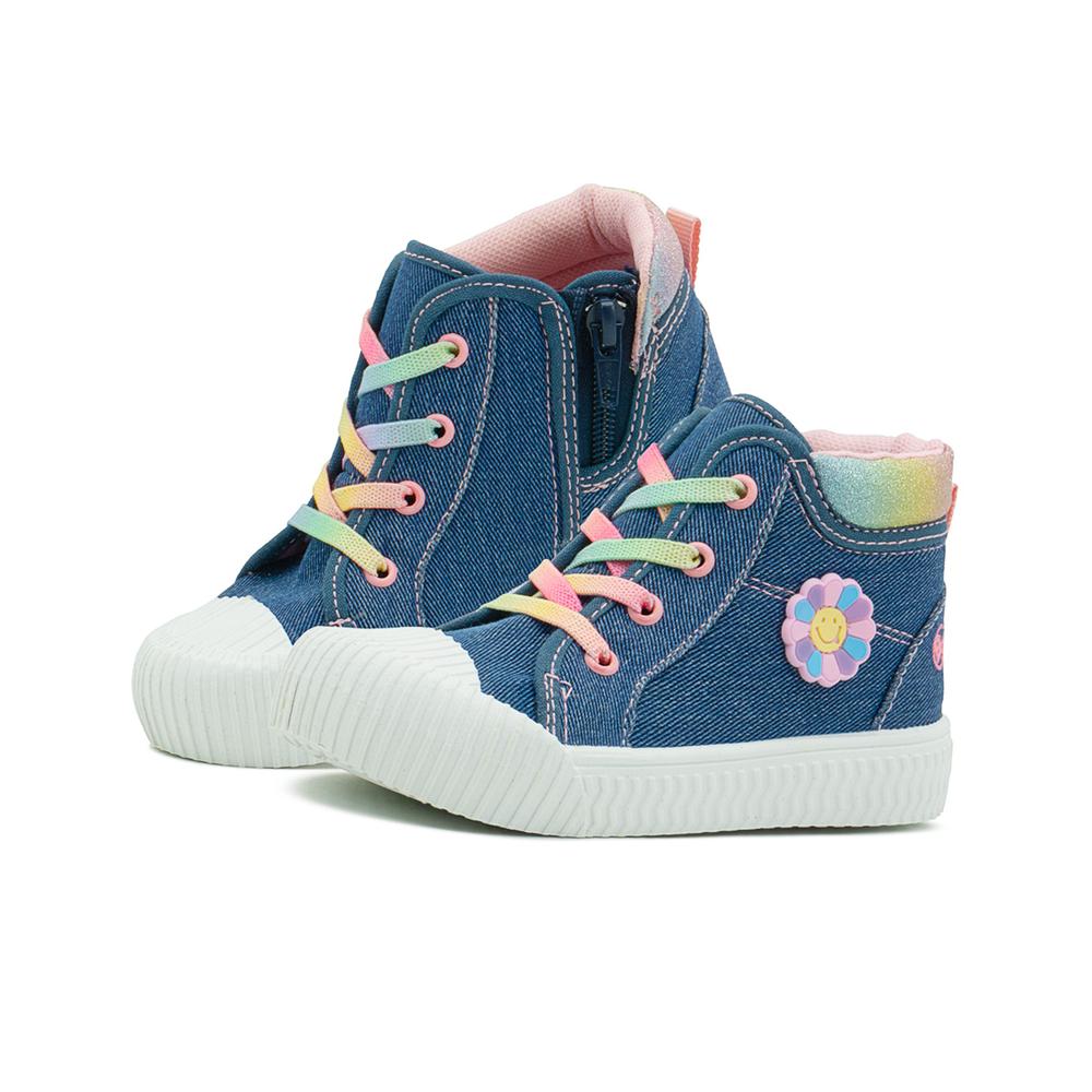 Tenis Niña Bubble Gummers  Mezclilla Botita Ligera Flexible Azul Oscuro