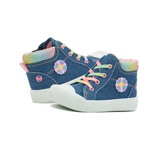 Foto 2 | Tenis Niña Bubble Gummers Mezclilla Botita Ligera Flexible Azul Oscuro