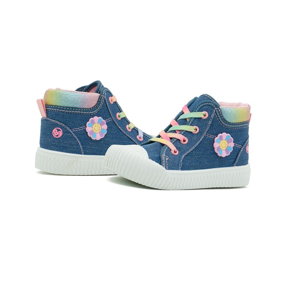 Foto 4 pulgar | Tenis Niña Bubble Gummers  Mezclilla Botita Ligera Flexible Azul Oscuro