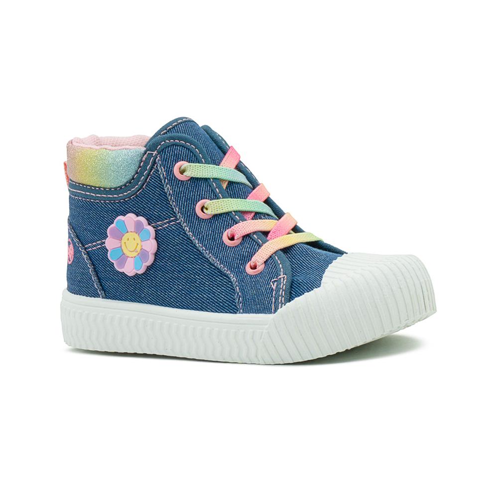 Foto 6 pulgar | Tenis Niña Bubble Gummers  Mezclilla Botita Ligera Flexible Azul Oscuro