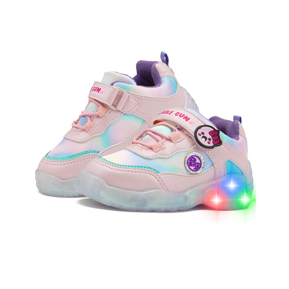 Foto 2 pulgar | Tenis Luces Niña Bubble Gummers  Emogi Moda Colo Rosa Rosa