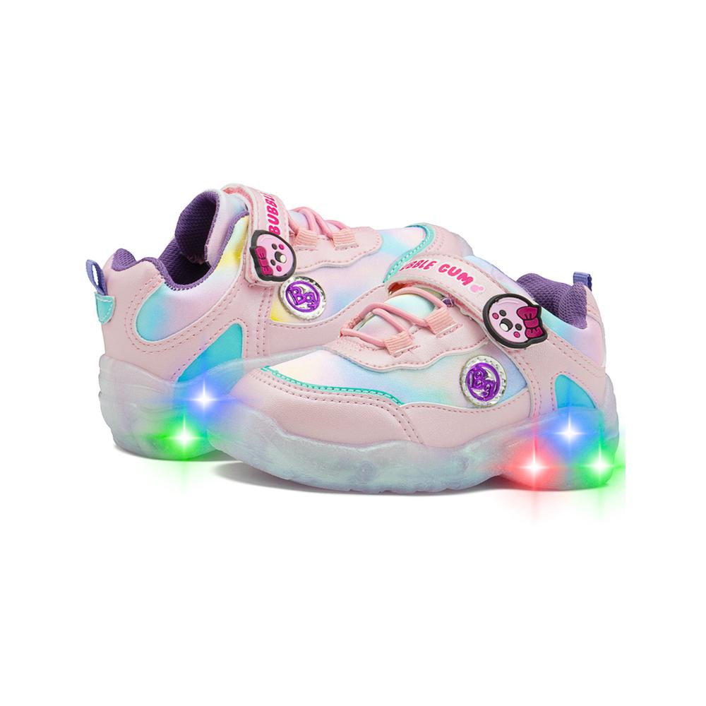 Foto 3 pulgar | Tenis Luces Niña Bubble Gummers  Emogi Moda Colo Rosa Rosa