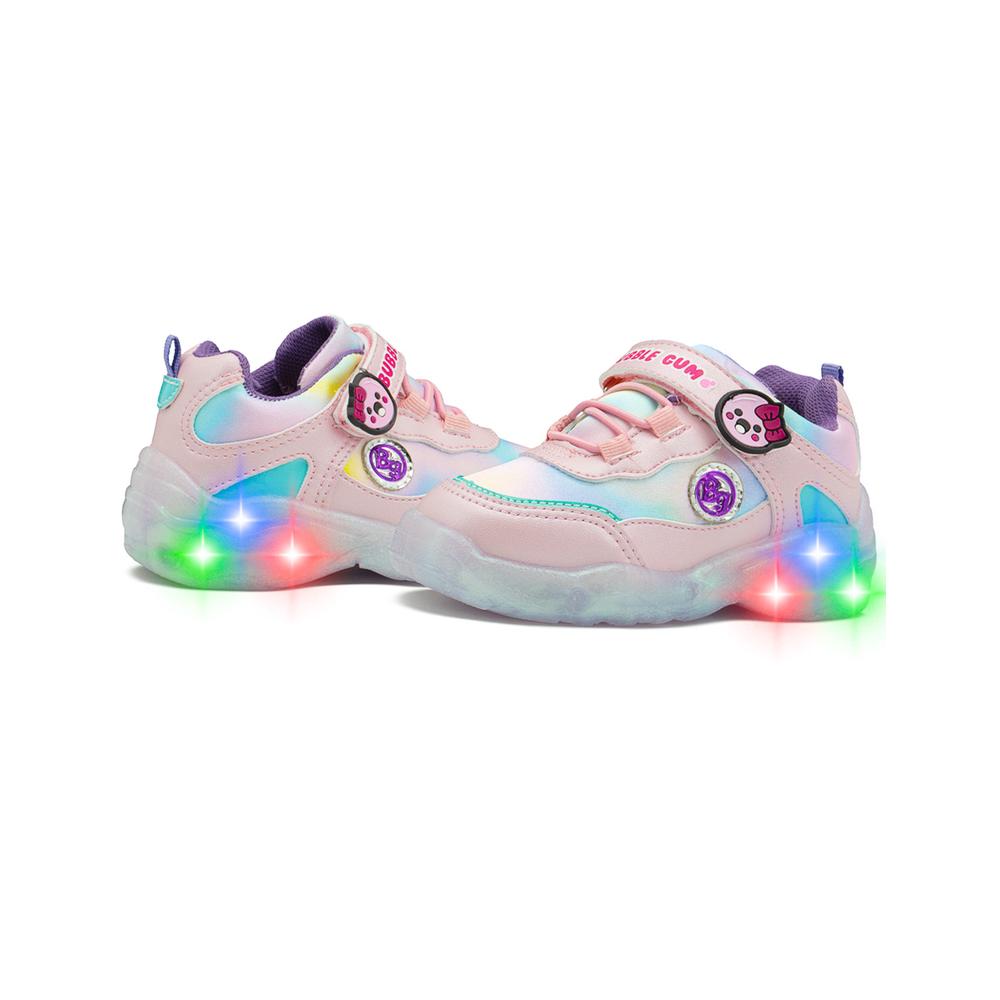Foto 4 pulgar | Tenis Luces Niña Bubble Gummers  Emogi Moda Colo Rosa Rosa
