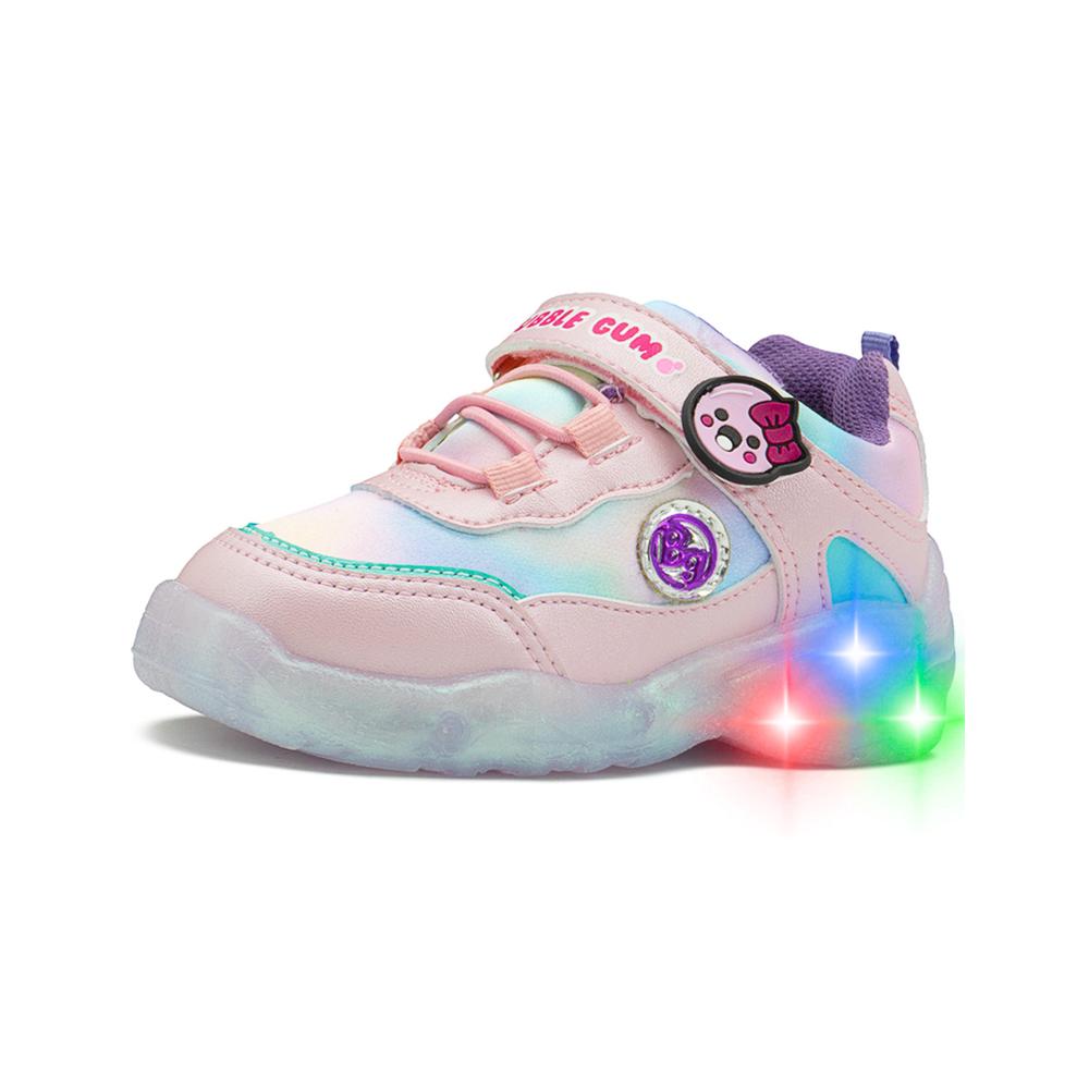 Foto 5 pulgar | Tenis Luces Niña Bubble Gummers  Emogi Moda Colo Rosa Rosa